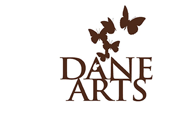 Stacked, one color Dane Arts logo