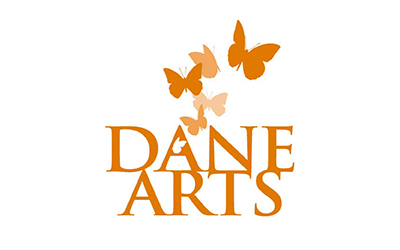 One color, stacked Dane Arts logo