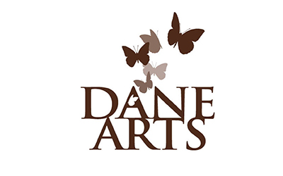One color, stacked Dane Arts logo